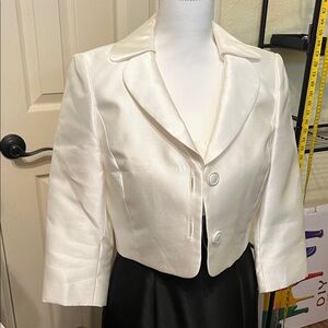 Tahari ASL Cream Satin Women's 2piece dress and jacket